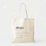 Bolsa Tote Mother Dictionary Definition Personalized Gift<br><div class="desc">For any further customisation or any other matching items,  please feel free to contact me at yellowfebstudio@gmail.com</div>