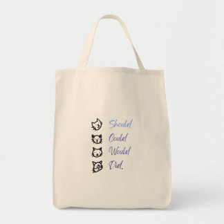 Bolsa Tote Motivação de Gatinho Fofo “Deveria Conseguiria Far