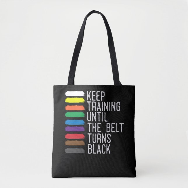 Bolsa Tote Motivação do Cinturão Negro Taekwondo Jiu Jitsu Ka (Frente)