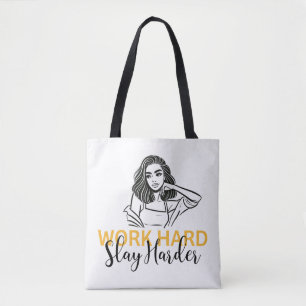 Bolsa Tote Motivação "Duro de trabalho, mais duro"