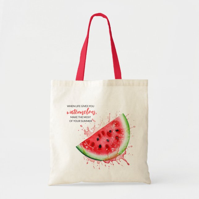 Bolsa Tote Motivação Trendy Juicy Watermelon Summer Design (Frente)
