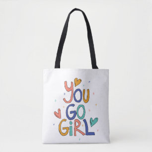Bolsa Tote Motivação Você Vai Menina Clipart Cotas