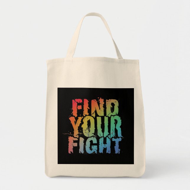 Bolsa Tote Motivational Find Your Fight Quote Art (Frente)