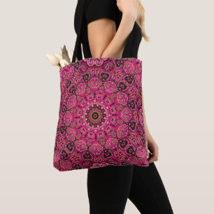 Bolsa Tote Motivo de Mandala Rosa Elegante