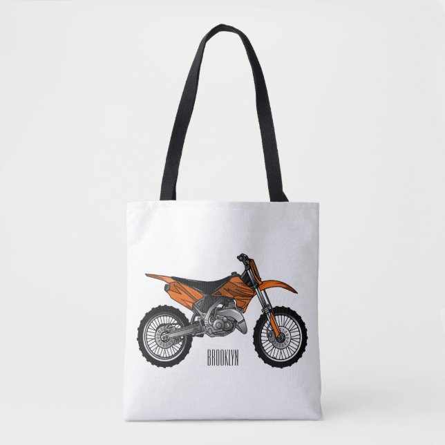 Bolsa Tote Moto fora-de-estrada/desenho animado (Frente)