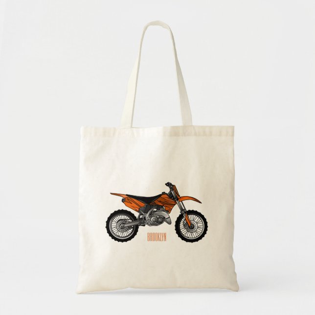 Bolsa Tote Moto fora-de-estrada/desenho animado (Frente)