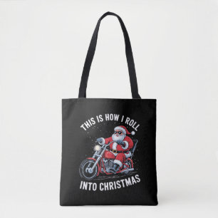 Bolsa Tote Motocicleta Moto de Papai Noel Natal Essencial