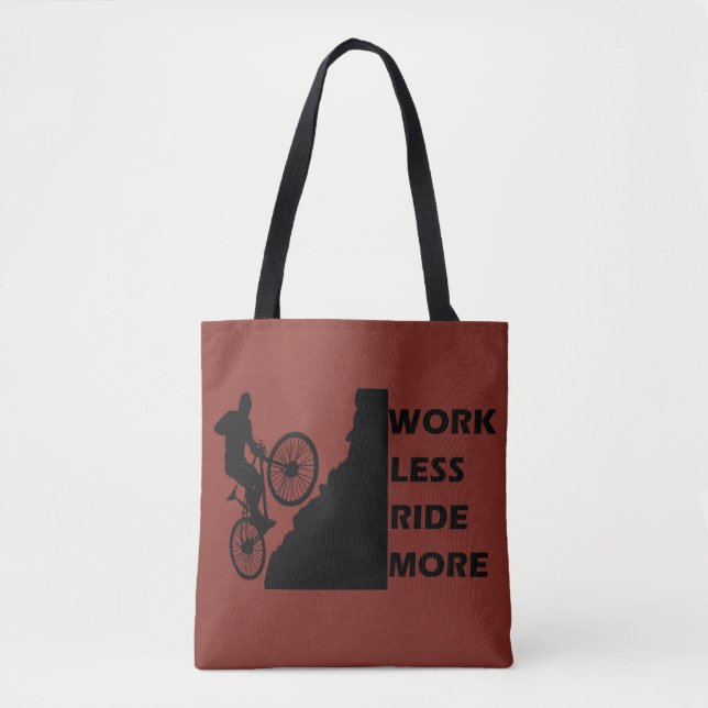 Bolsa Tote Mountain Bike Motivacional - Citação Divertida de  (Frente)