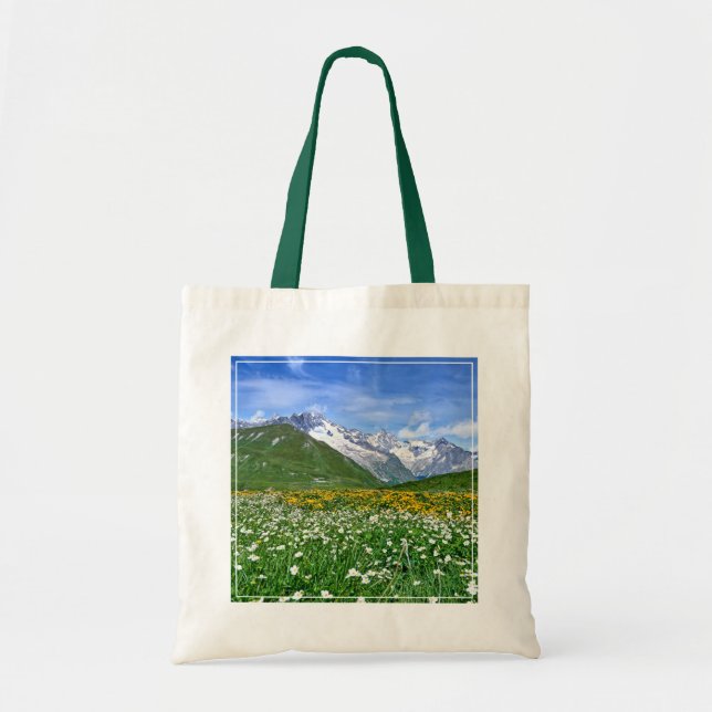 Bolsa Tote Mountains | Swiss Alps Valley Spring (Frente)