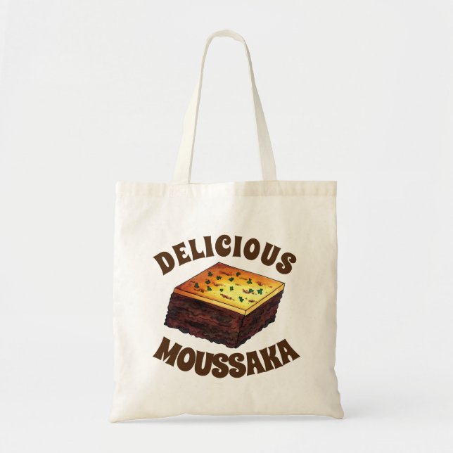 Bolsa Tote Moussaka - Comida grega do Mediterrâneo - Batata (Frente)