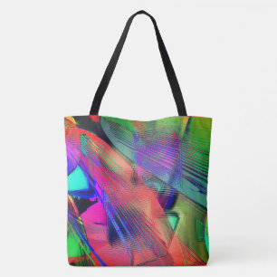 Bolsa Tote Movimento colorido de objetos bagos em esculpir su