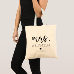 Bolsa Tote Mrs. Elegant Custom Name Wedding New Couple Gift<br><div class="desc">Mrs. Elegant Custom Name Wedding New Couple Gifts!</div>