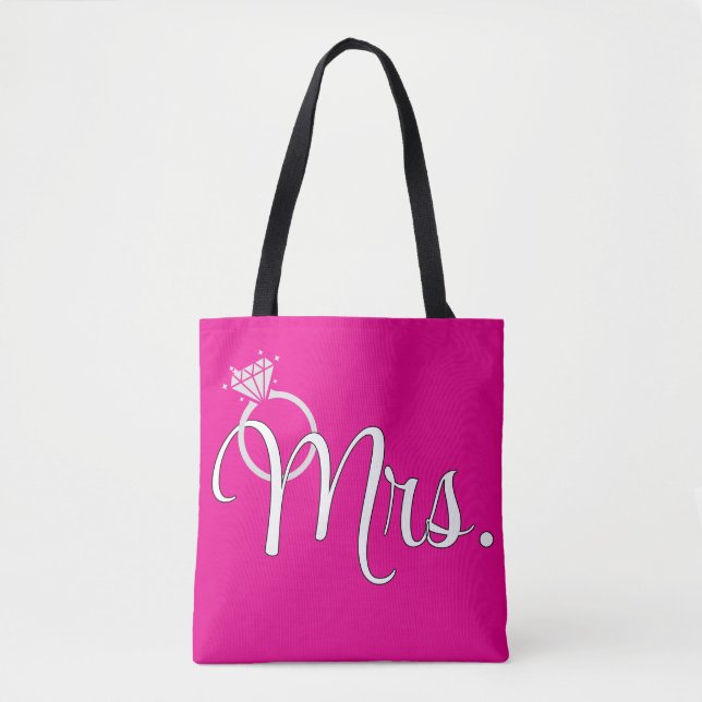 Bolsa Tote Mrs. Newlywed Hot Pink (Frente)