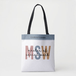 Bolsa Tote MSW Mestre Personalizado de Graduação Retroativa d