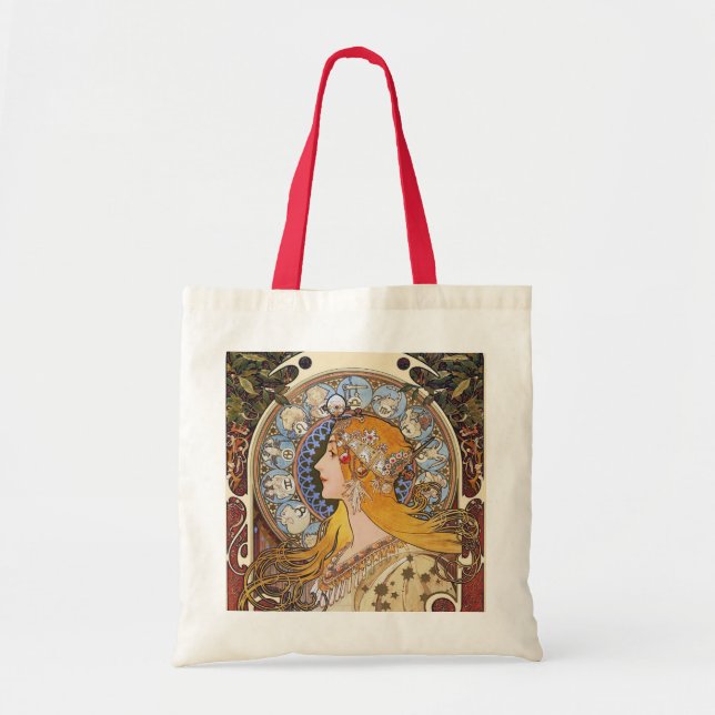 Bolsa Tote Mucha - Art Nouveau - Zodiac - La Plume (Frente)