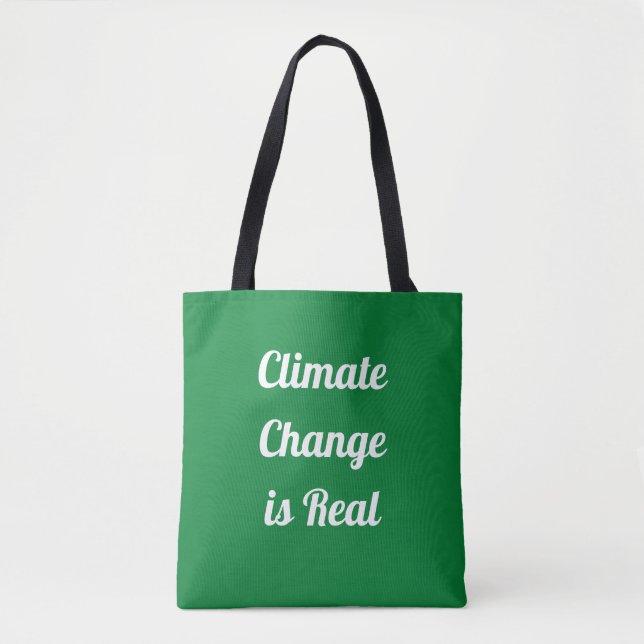 Bolsa Tote Mudança Climática: Verde e Branco (Frente)