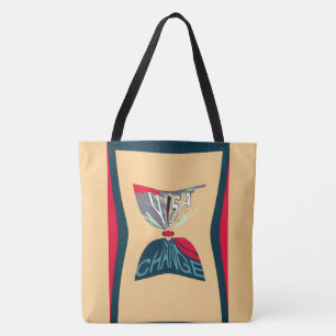 Bolsa Tote Mudança nos Estados Unidos Belo Design de citação