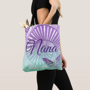 Bolsa Tote Mudar Nome Avó Redemoinho Roxo & Borboleta