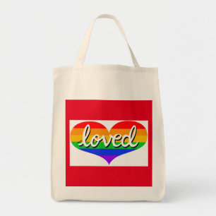 Bolsa Tote MUITO AMADO - O Arco-Íris ama corações - Orgânico