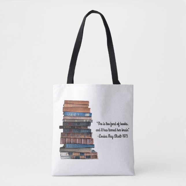 Bolsa Tote Muito carente de livros — Antiga Pilha de Livros c (Frente)