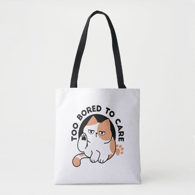 Bolsa Tote Muito Entediado para se Importar – Citação Diverti (Frente)