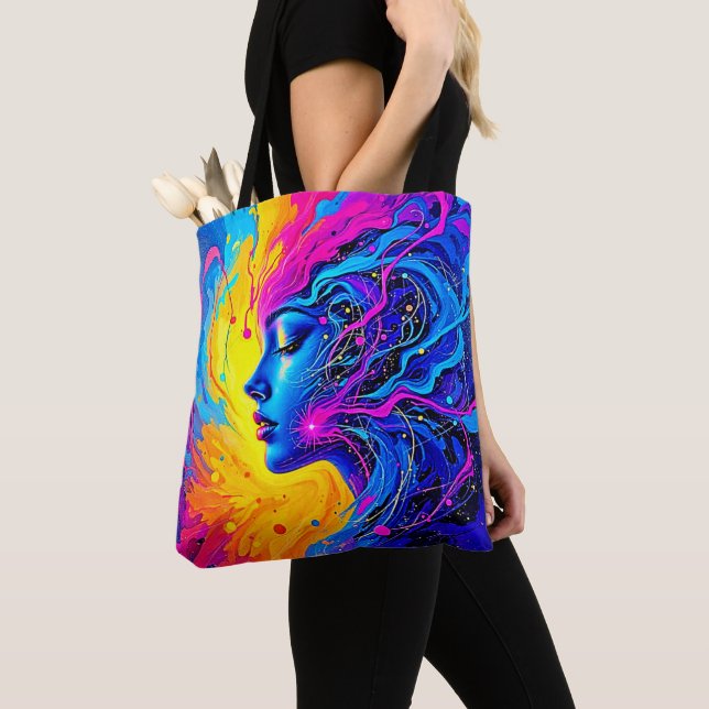 Bolsa Tote Mulher Abstrato de Dreamy Colorful (Close Up)
