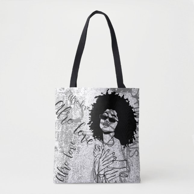 Bolsa Tote Mulher afro ama grafite (Frente)