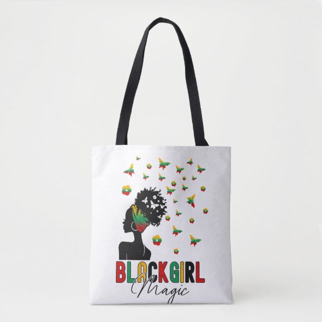 Bolsa Tote Mulher Afro Mágica Negra (Frente)
