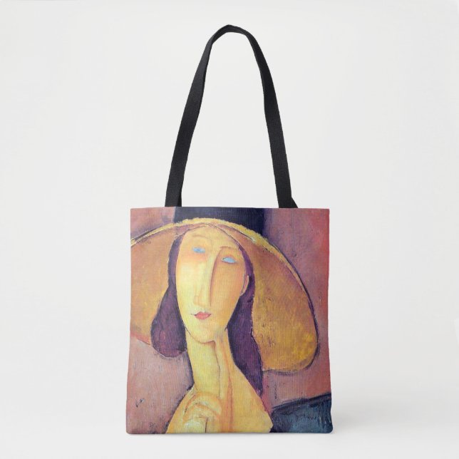 Bolsa Tote Mulher com chapéu grande, Modigliani (Frente)