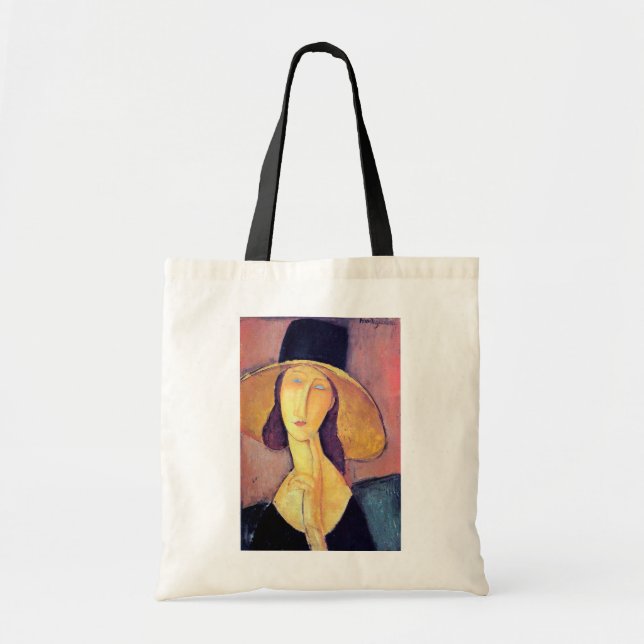 Bolsa Tote Mulher com chapéu grande, Modigliani (Frente)