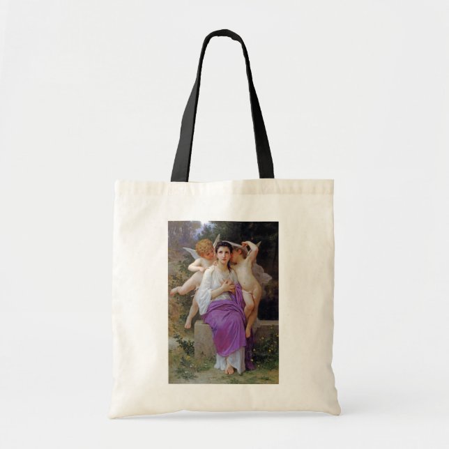Bolsa Tote Mulher com Cupido, Bouguereau (Frente)