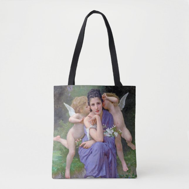 Bolsa Tote Mulher com Cupido, Bouguereau (Frente)