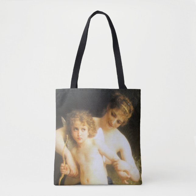 Bolsa Tote Mulher com Cupido, Bouguereau (Frente)