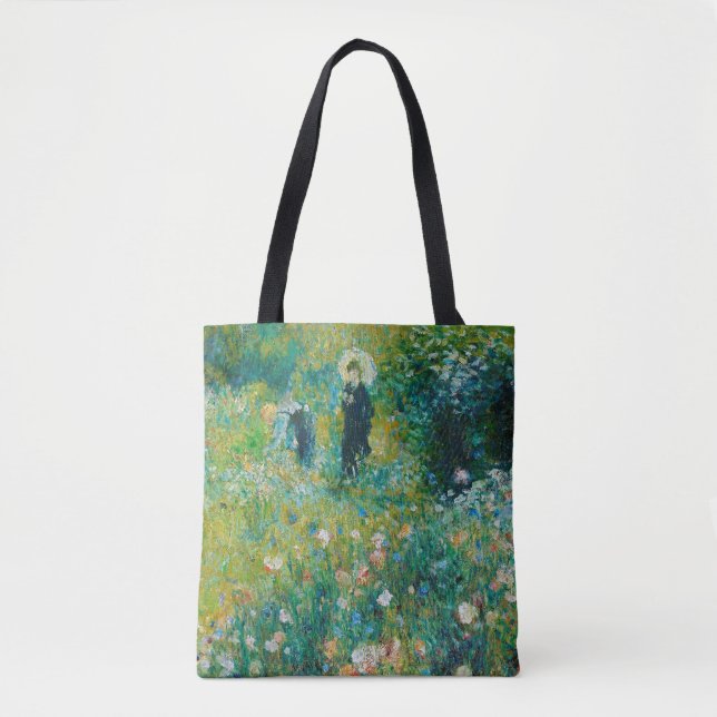 Bolsa Tote Mulher com Parasol, Jardim, Renoir (Frente)