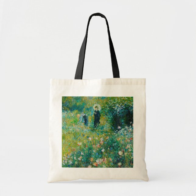 Bolsa Tote Mulher com Parasol, Jardim, Renoir (Frente)