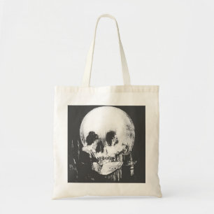 Bolsa Tote Mulher com Reflexo Crânio de Halloween Espelhada