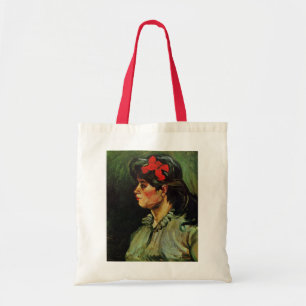 Bolsa Tote Mulher com Retrato de Fita Vermelha de Vincent van