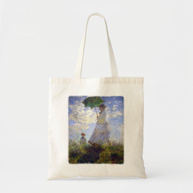 Bolsa Tote Mulher com um parasol por Claude Monet (Frente)