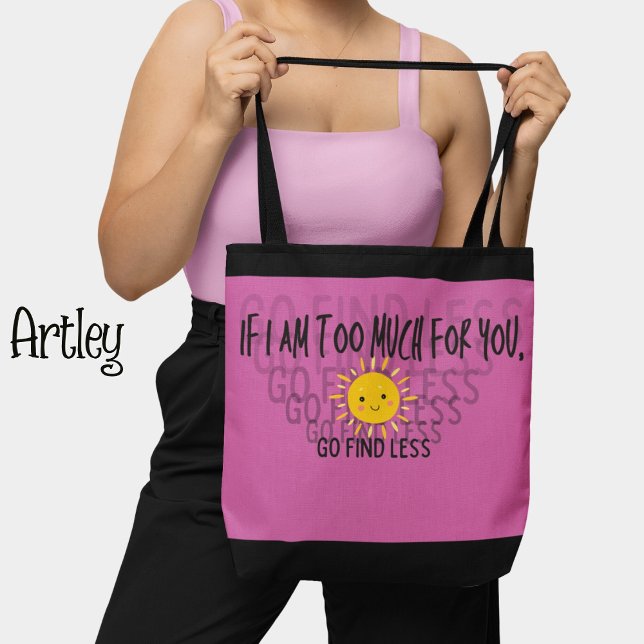 Bolsa Tote Mulher confiante rosa feliz sol (Criador carregado)