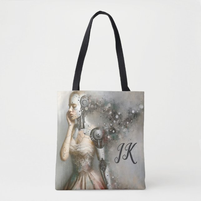 Bolsa Tote Mulher Cyborg A Ai Art Personalizada (Frente)