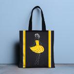 Bolsa Tote Mulher de Arte de Linha Chalk Laranja Tropical<br><div class="desc">Este legal design tropical apresenta uma ilustração de uma mulher chique com um vestido laranja. #tropical #chic #moderno #legal #laranja #stripe #padrão #preto #amarelo #esbranquiçado #tendências #moda #moda #na moda #design ##designer #bolsa #bolsas ##totebags #aperitivos #bolsas #bolsas #presentes #presentes #feriados #casamento #férias #islandstyle #fruta #comida #</div>