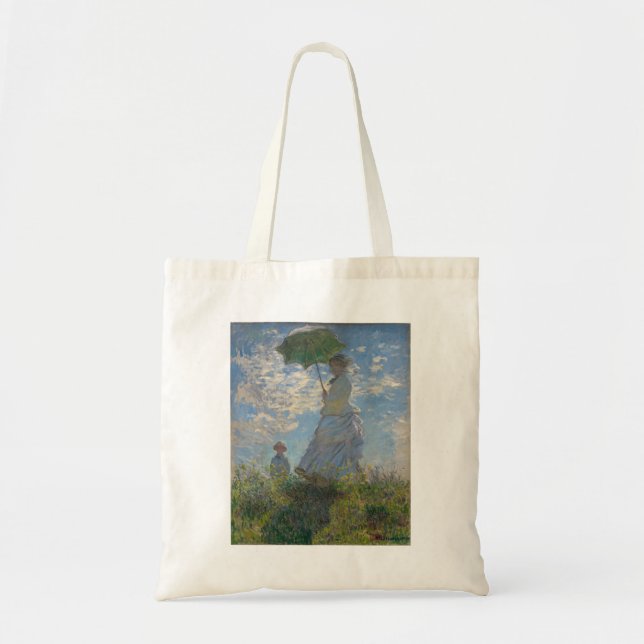 Bolsa Tote Mulher de Claude Monet com Parasol (The Stroll) (Frente)