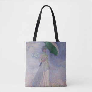 Bolsa Tote Mulher de Claude Monet com um parasol girado