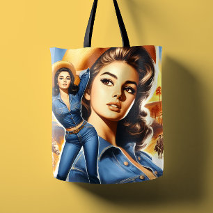 Bolsa Tote Mulher do Campo com Jeans Vintage