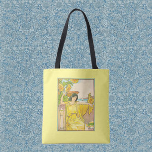 Bolsa Tote Mulher do Girassol Art Nouveau Ilustração Vintage