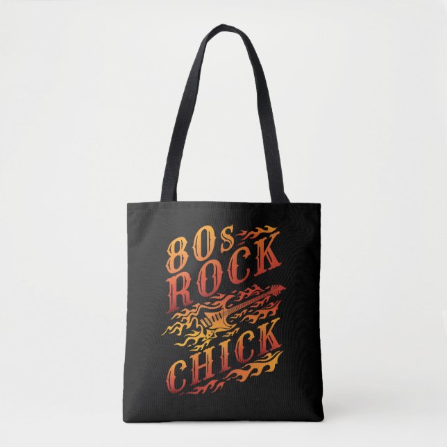 Bolsa Tote Mulher do Pintinho Rock dos anos 80 (Frente)
