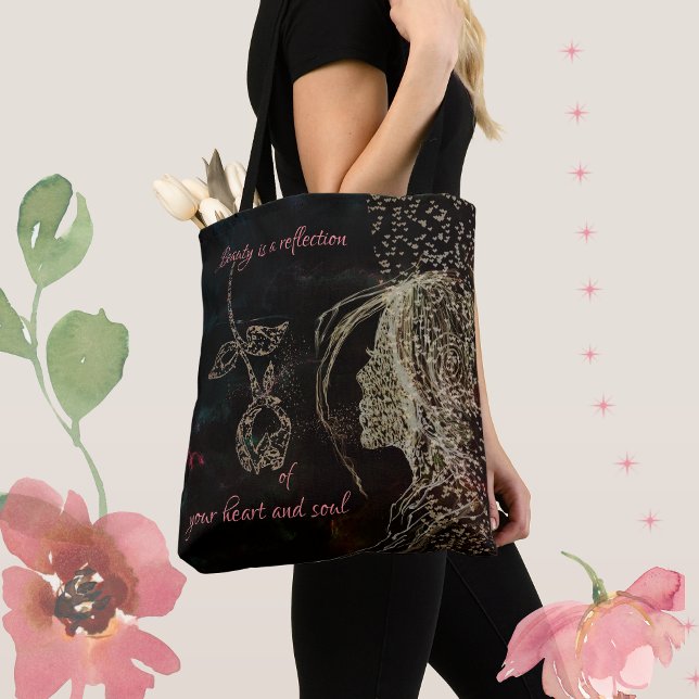 Bolsa Tote mulher e rosa (woman and rose tote bag)