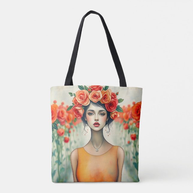 Bolsa Tote Mulher e Rosas (Verso)