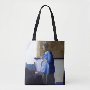 Bolsa Tote Mulher em azul, Johannes Vermeer