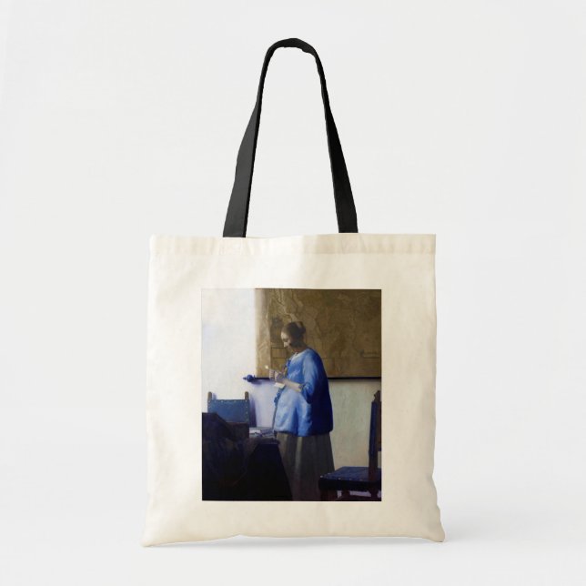 Bolsa Tote Mulher em azul, Johannes Vermeer (Frente)